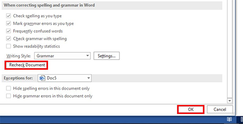 Cách kiểm tra ngữ pháp trong Word